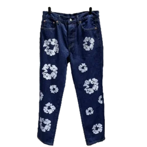 Pantalón Denim Tears "Dark Blue with White Flowers"