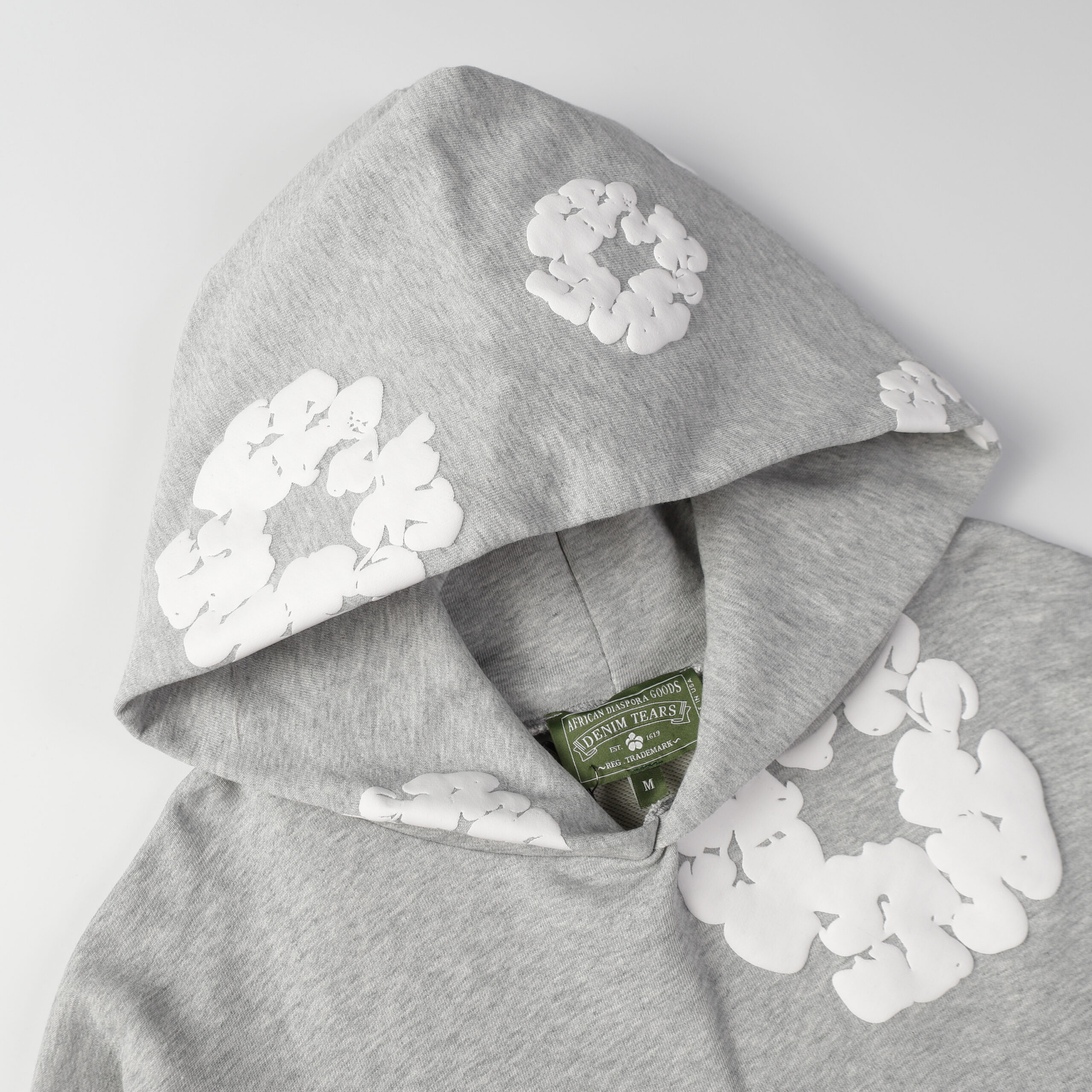 Sudaderas Denim Tears "Light Gray with Flowers" - Imagen 2