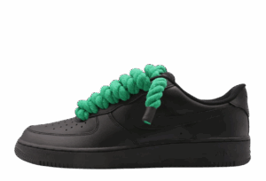 Nike Air Force 1 "Black & Bright Lime Green Braid"