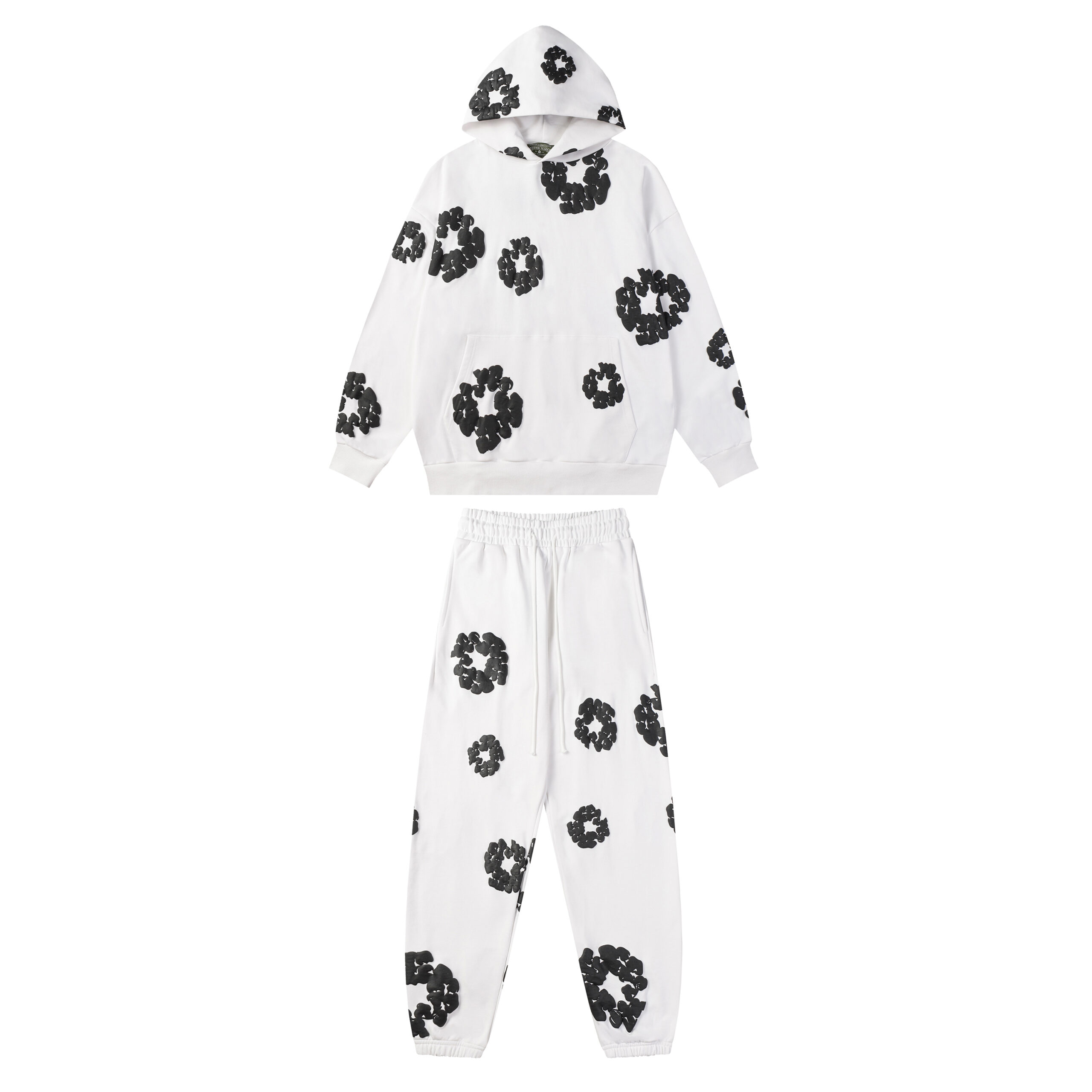 Conjunto Denim Tears "Off-white with Black Flowers"