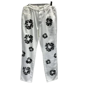 Pantalón Denim Tears "White with Black Flowers"