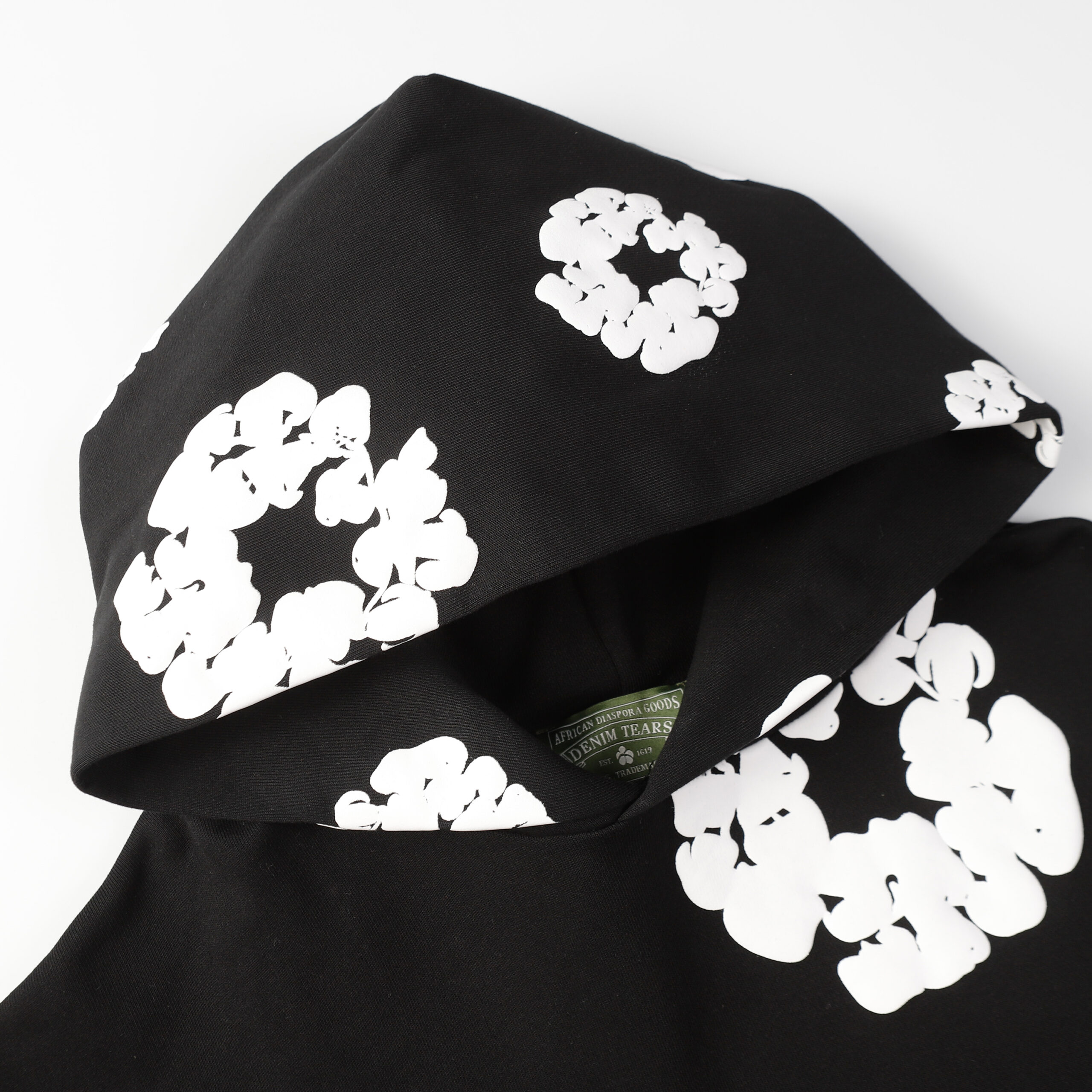 Sudadera Denim Tears "Black with White Flowers" - Imagen 2
