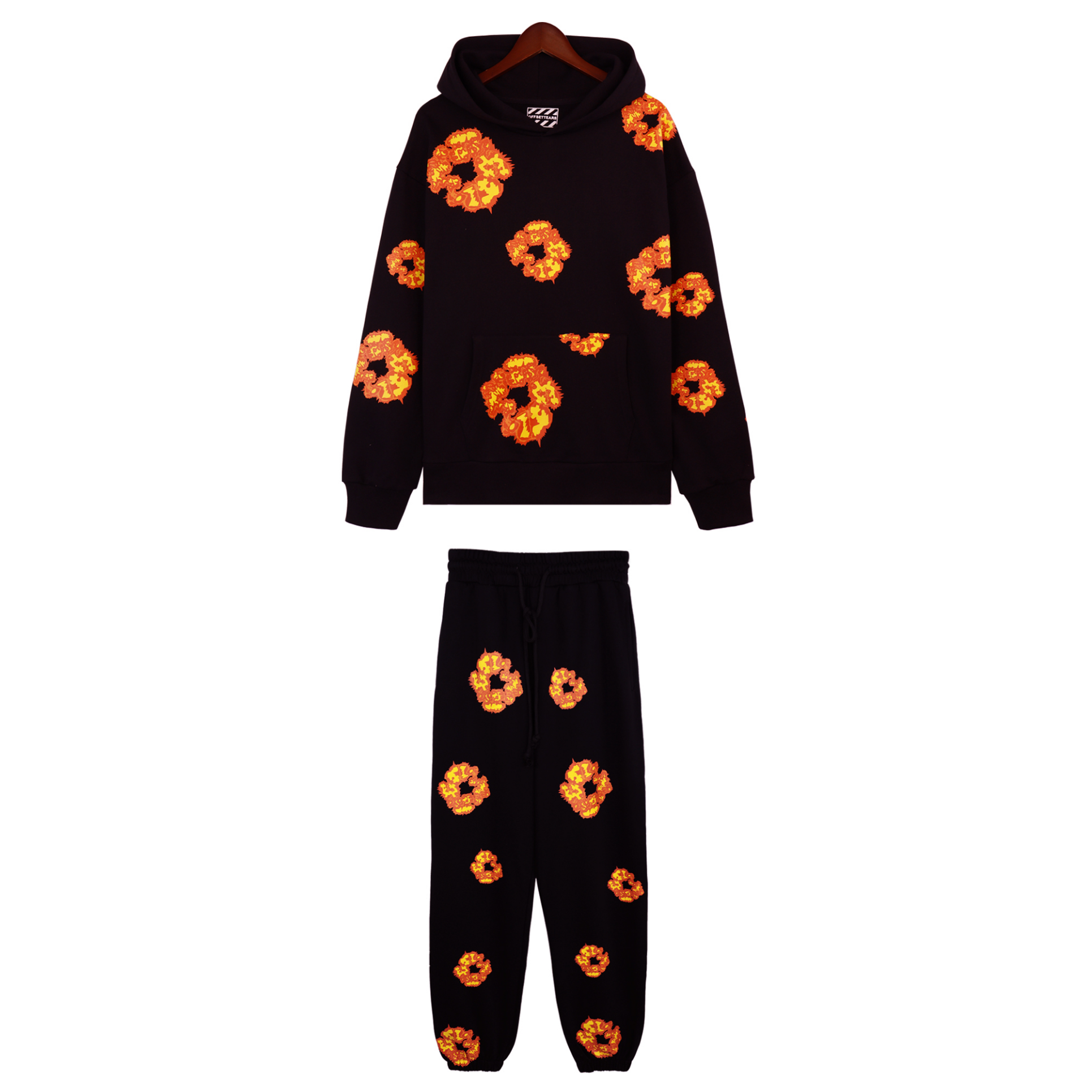 Conjunto Denim Tears "Obsidian Blaze Flowers"