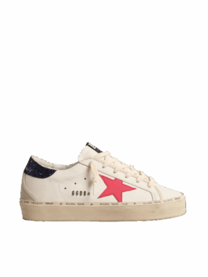 Golden Goose "Hi Star Fuchsia Leather Star & Blue Glitter Heel"