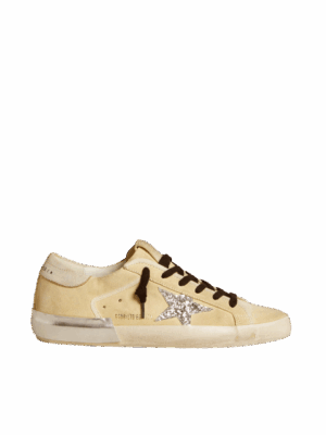 Golden Goose "Super-Star LTD Suede Glitter Star & Leather Heel"