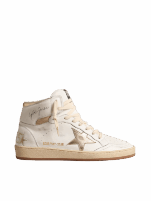 Golden Goose "Sky-Star White Nappa Gold Metallic Leather Star & Heel"