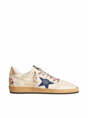 Golden Goose "Ball Star Nappa Blue Suede Star & Platinum Heel"
