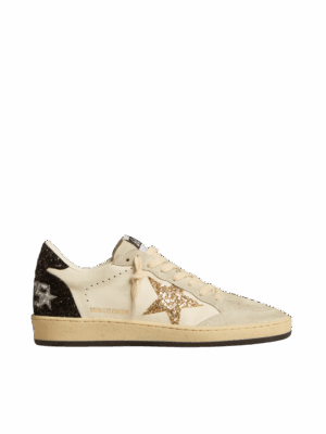 Golden Goose "Ball Star LTD Nappa Leather & Suede Glitter Star & Black Heel"