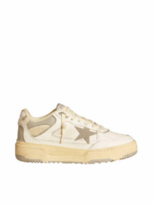 Golden Goose "Forty2 Grey Star & White Leather Heel"