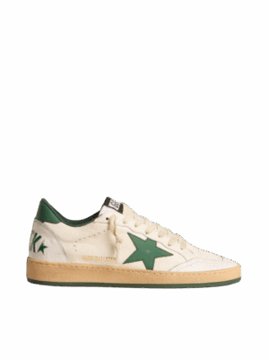 Golden Goose "Ball Star Wishes White Nappa Green Leather Star & Heel"