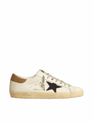 Golden Goose "Super-Star Blue Canvas Star & Tobacco Leather Heel"