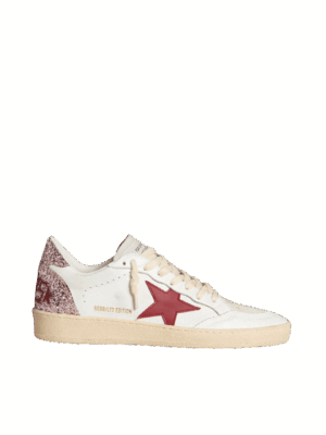 Golden Goose "Ball Star LTD Ice-Gray Suede Star & Orange Heel"