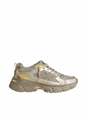 Golden Goose "Lightstar Metallic Leather & Silver Mesh Gray Star"