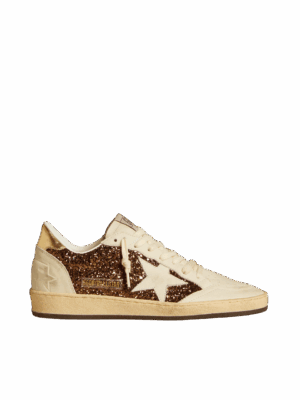 Golden Goose "Ball Star Glitter Leather Star & Metallic Leather Heel"