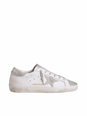 Golden Goose "Super-Star Gray Suede Star & Silver Glitter Inserts"