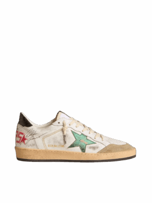 Golden Goose "Ball Star Metallic Leather Star & Gray Leather Heel"