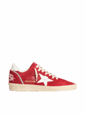 Golden Goose "Ball Star Red Suede White Leather Star & Heel"