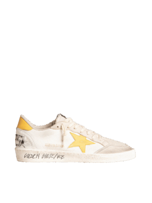 Golden Goose "Ball Star LTD White Mesh Yellow Star & Heel"